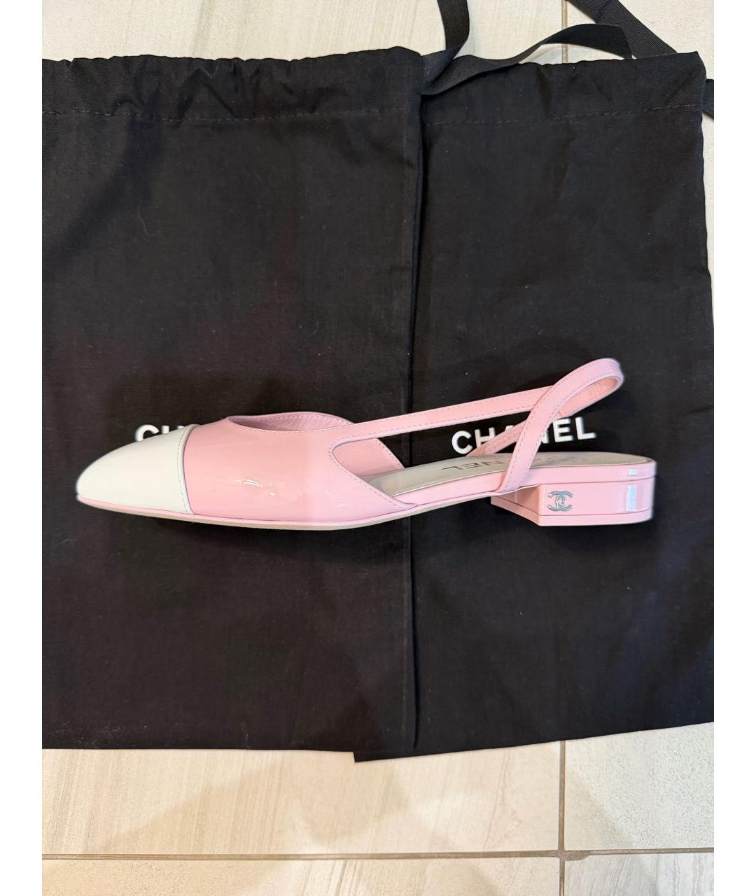 CHANEL Розовые туфли из лакированной кожи, фото 7