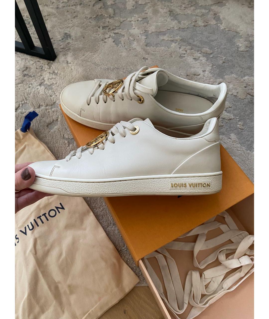 LOUIS VUITTON Белые кожаные кеды, фото 9