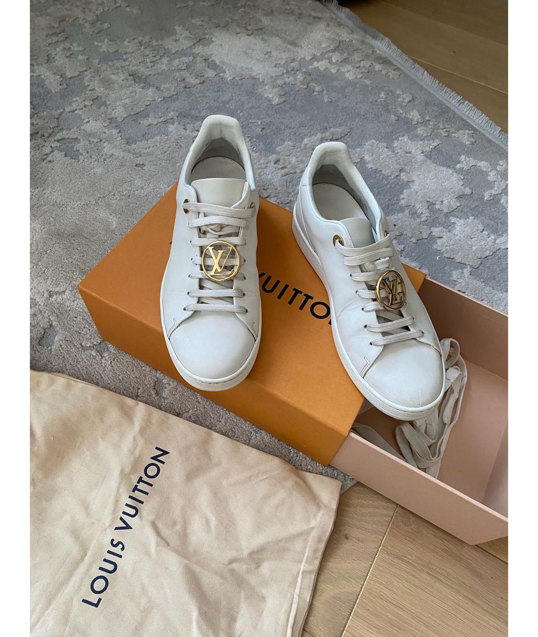 LOUIS VUITTON Белые кожаные кеды, фото 2