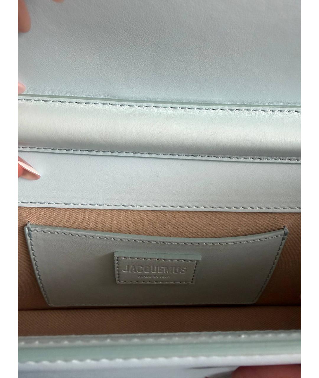 JACQUEMUS Голубая кожаная сумка через плечо, фото 4