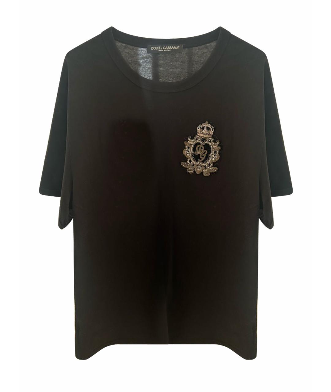 DOLCE&GABBANA Черная хлопковая футболка, фото 1