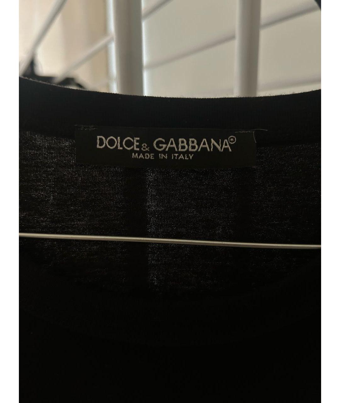 DOLCE&GABBANA Черная хлопковая футболка, фото 3