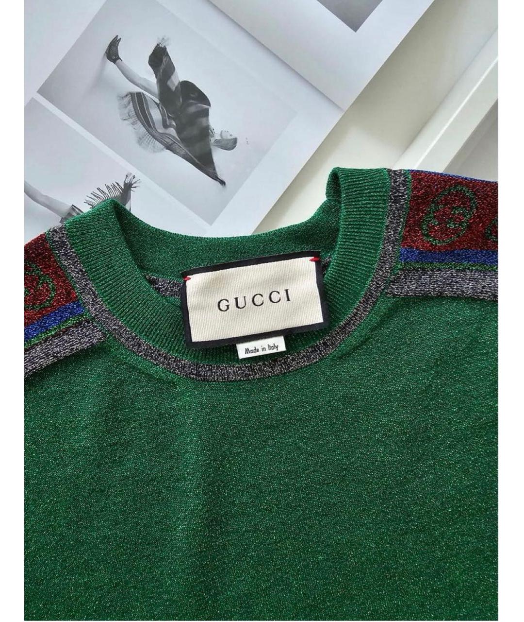 GUCCI Зеленое полиамидовое повседневное платье, фото 3