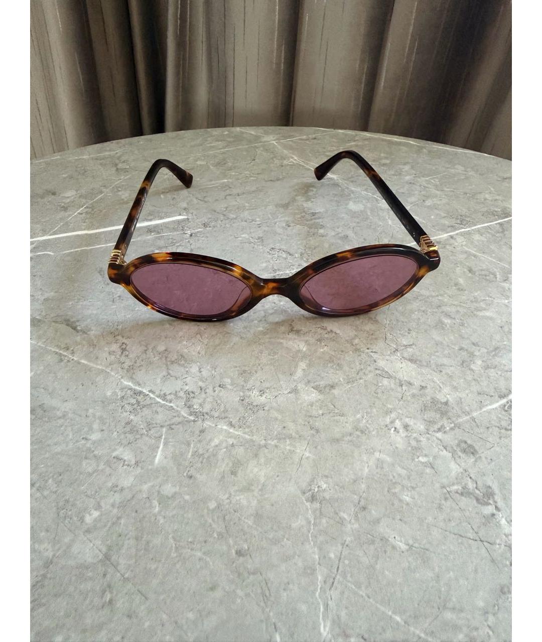 MIU MIU Коричневые пластиковые солнцезащитные очки, фото 8