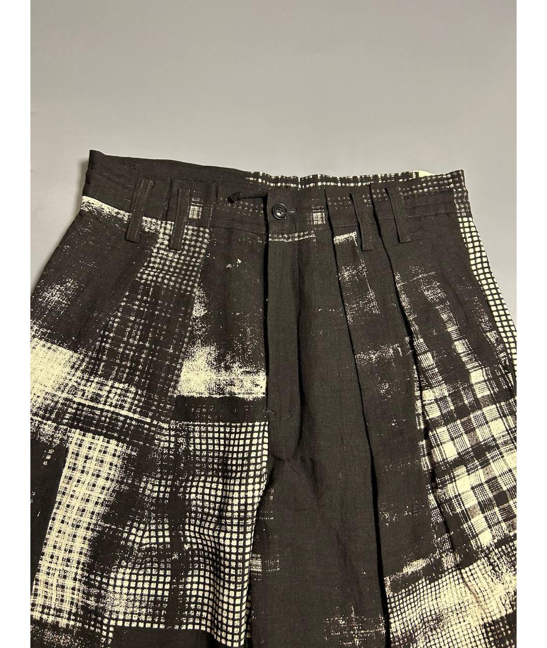 YOHJI YAMAMOTO Черные льняные брюки широкие, фото 4