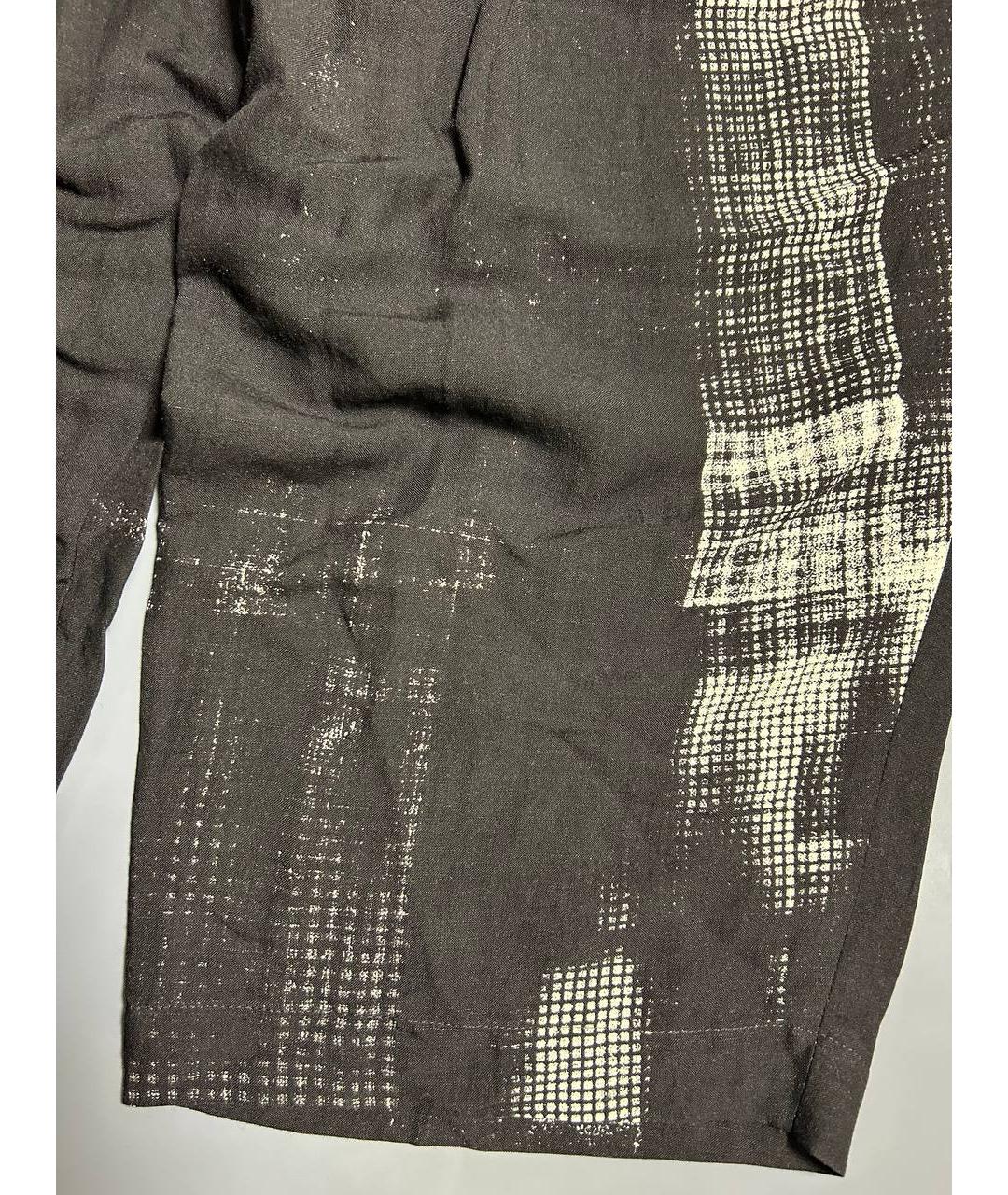 YOHJI YAMAMOTO Черные льняные брюки широкие, фото 5