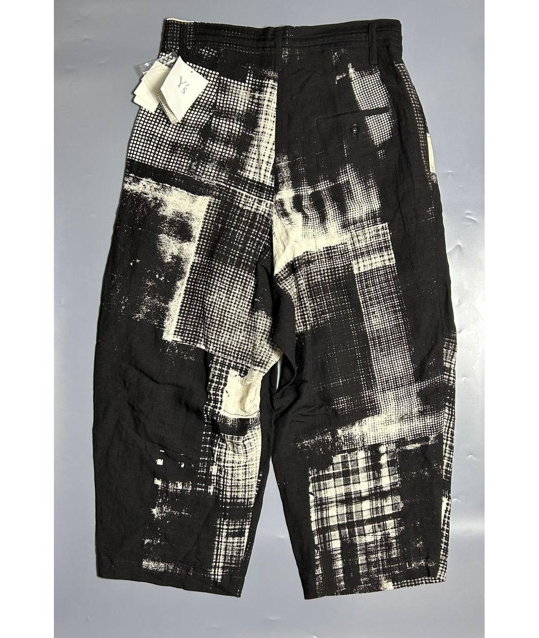 YOHJI YAMAMOTO Черные льняные брюки широкие, фото 2