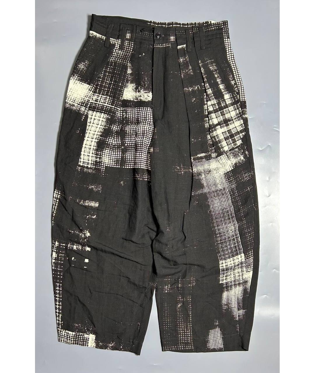 YOHJI YAMAMOTO Черные льняные брюки широкие, фото 10