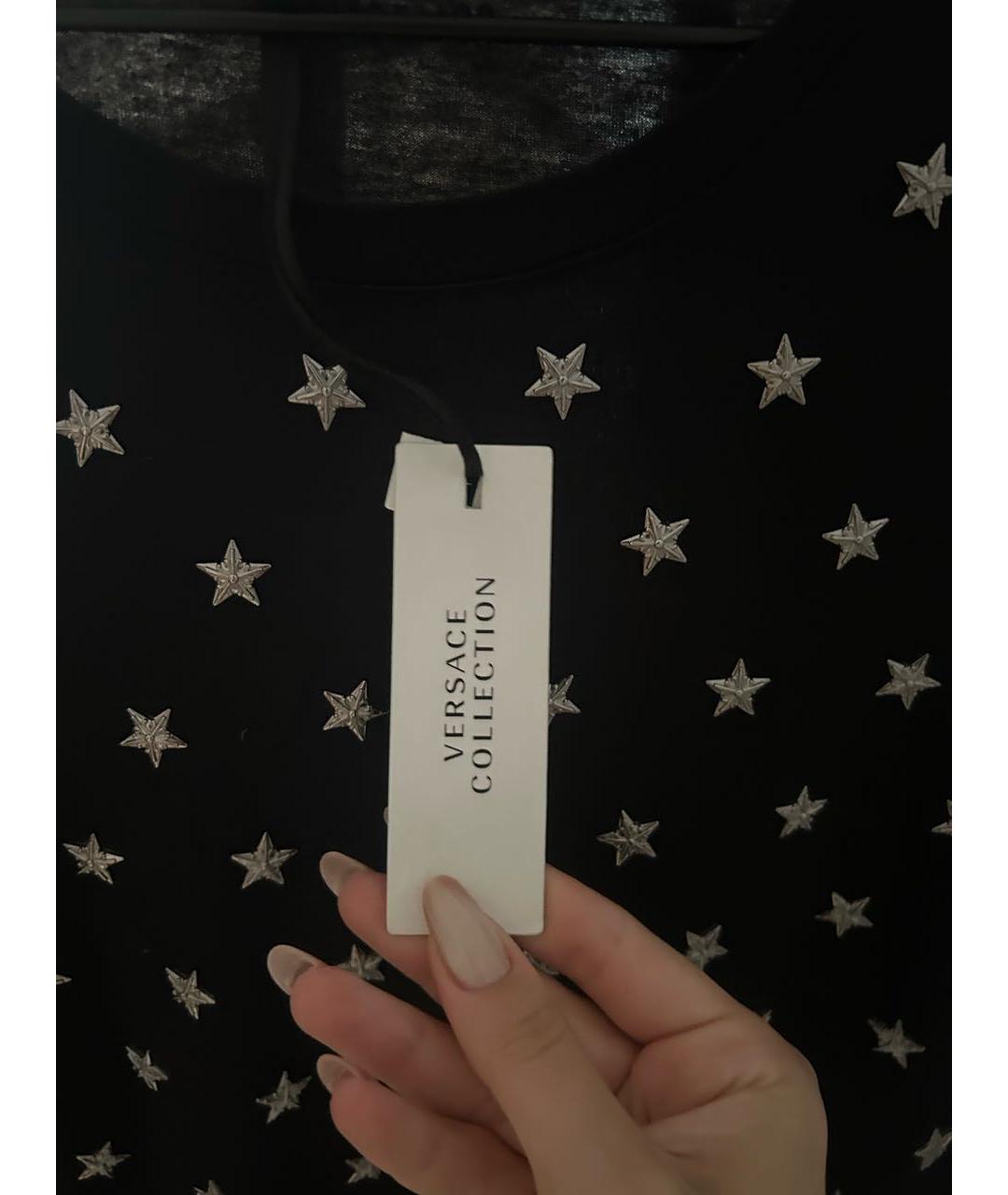 VERSACE Черная хлопковая футболка, фото 3