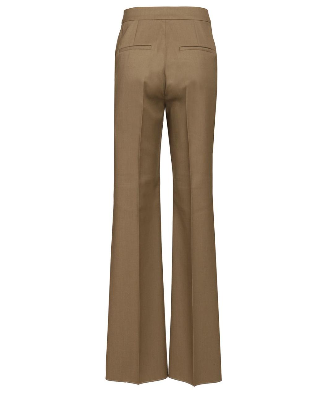 MAX MARA Бежевые шерстяные прямые брюки, фото 2