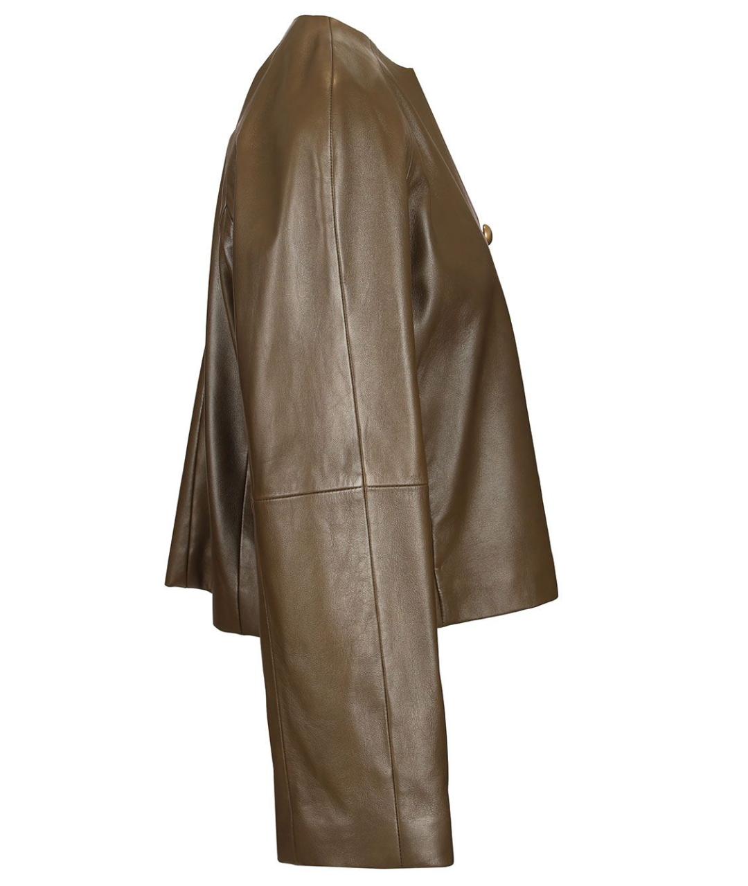 MAX MARA Зеленая кожаная куртка, фото 3