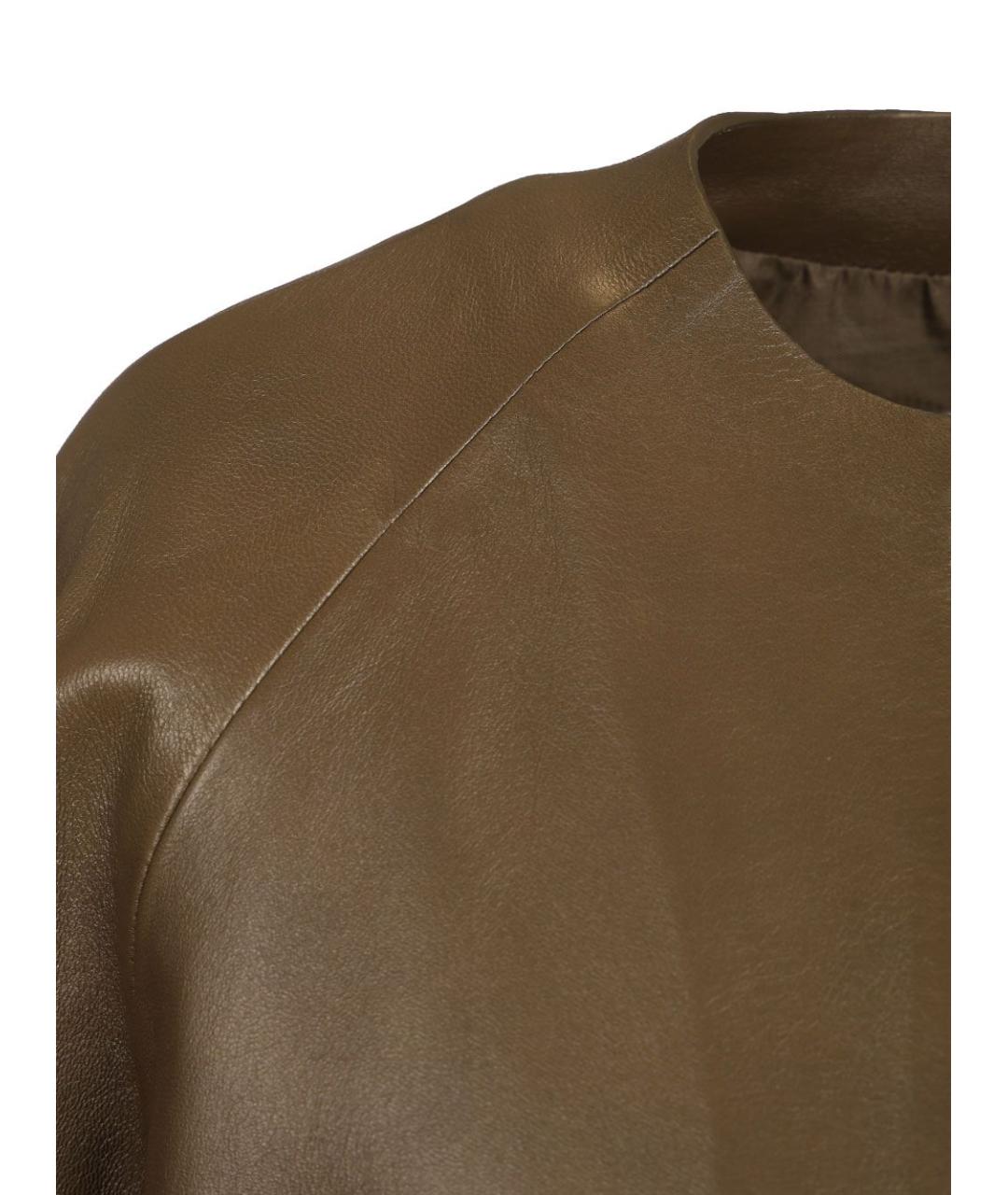 MAX MARA Зеленая кожаная куртка, фото 5