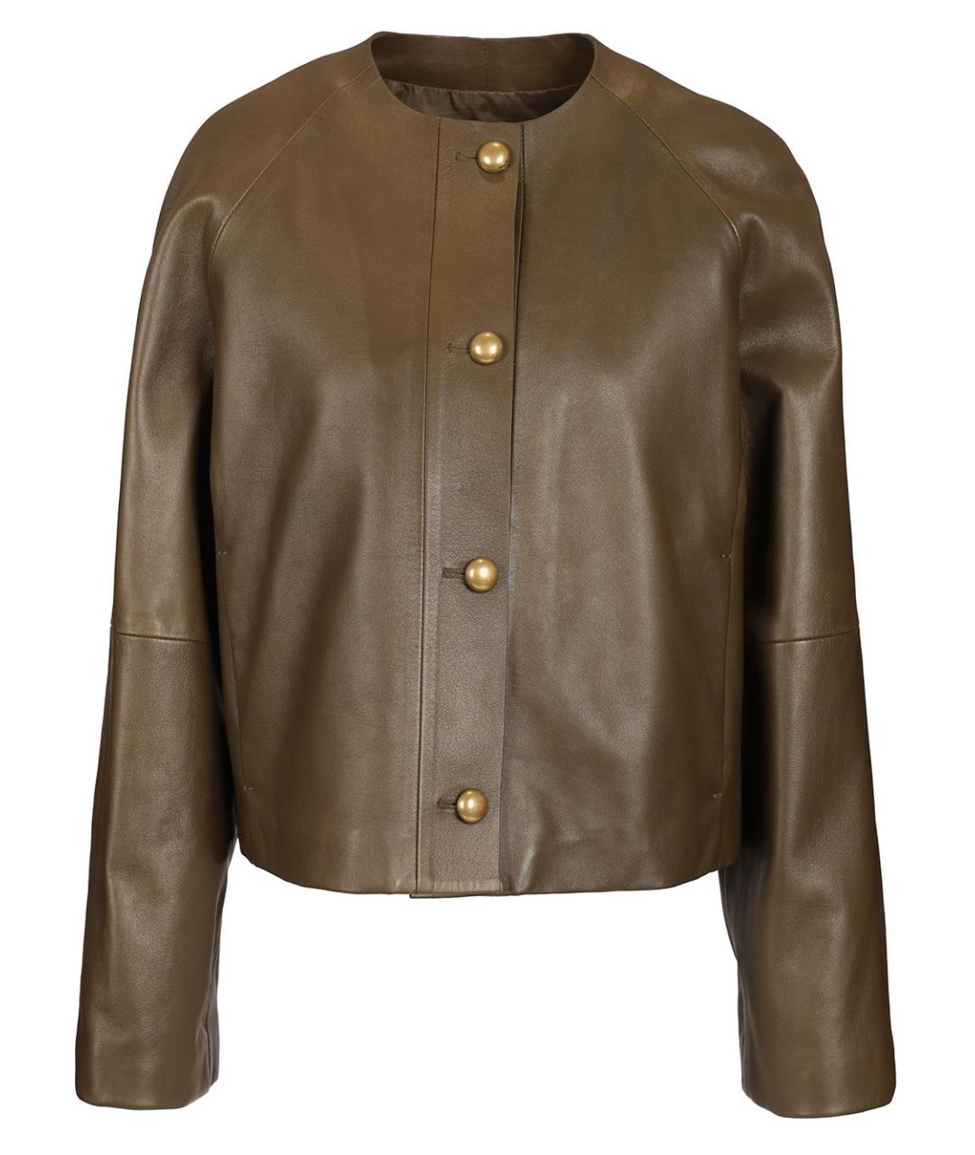 MAX MARA Зеленая кожаная куртка, фото 1