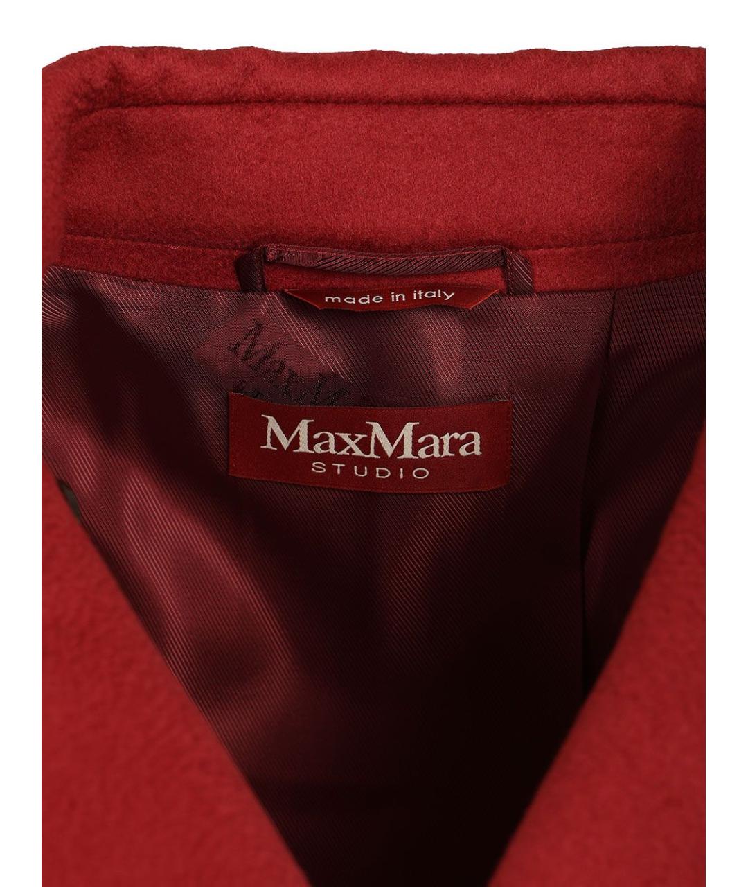 MAX MARA STUDIO Красное шерстяное пальто, фото 3