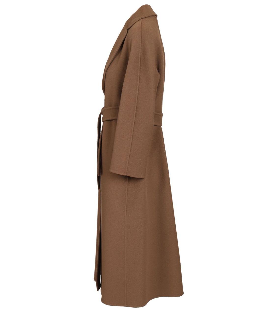 'S MAX MARA Коричневое шерстяное пальто, фото 3