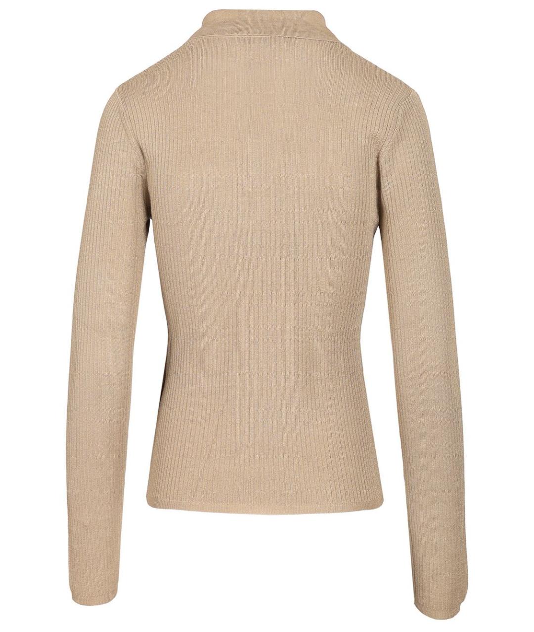 MAX MARA Бежевый шелковый джемпер / свитер, фото 2