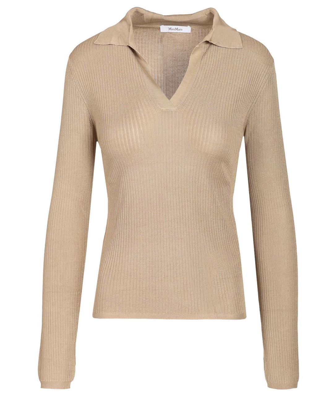 MAX MARA Бежевый шелковый джемпер / свитер, фото 1
