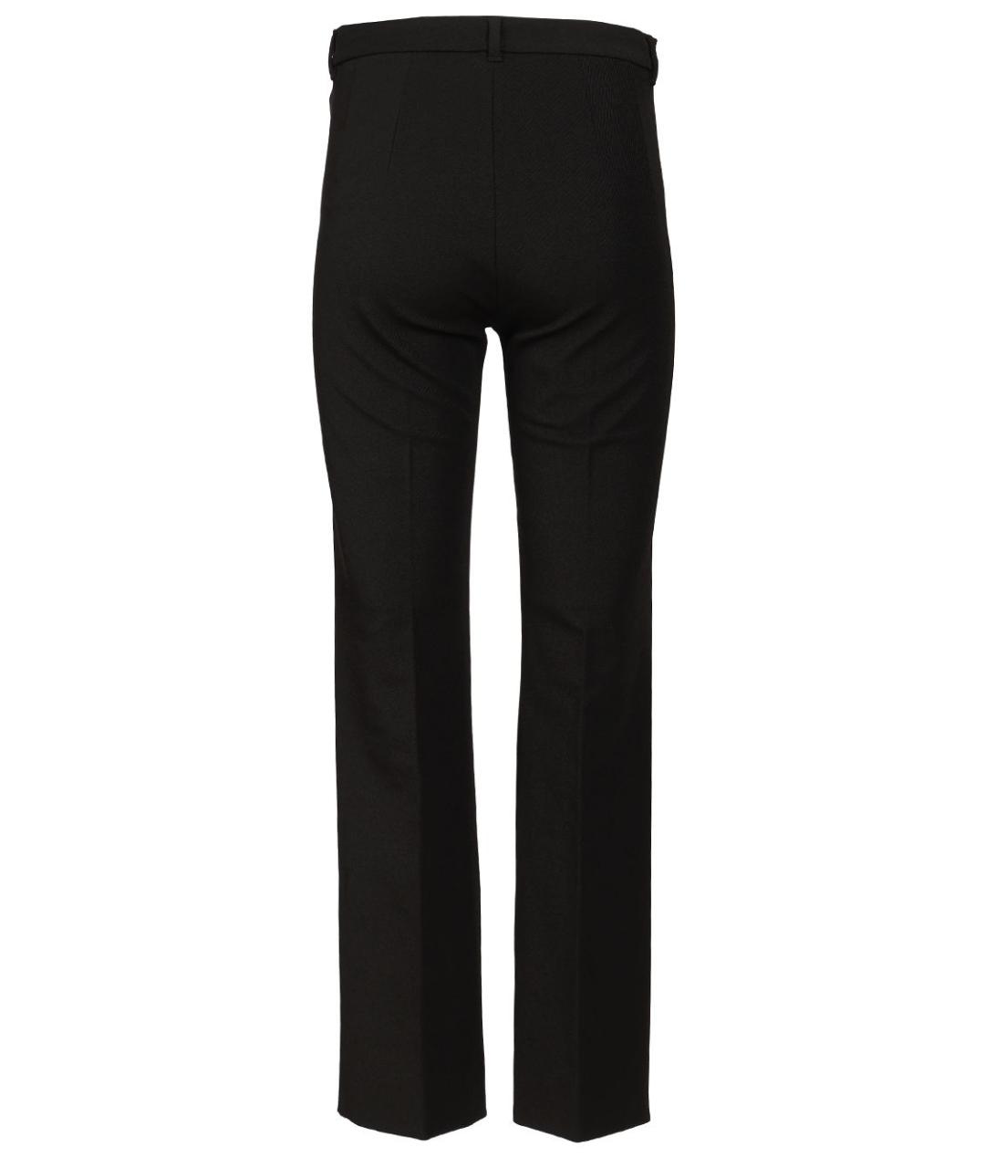 'S MAX MARA Черные хлопковые прямые брюки, фото 2