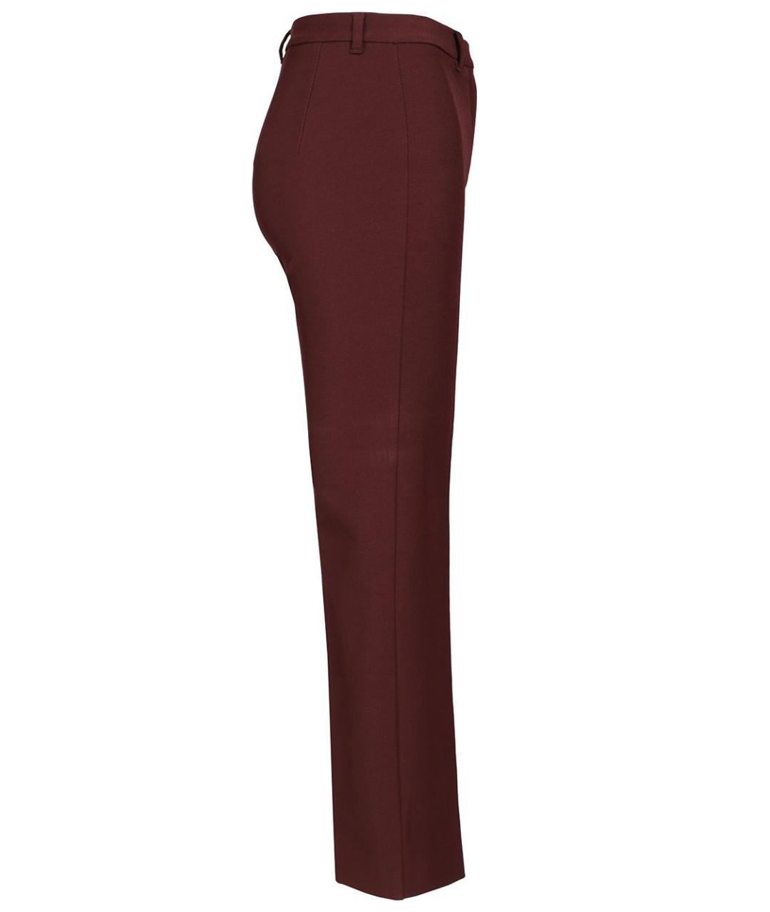 'S MAX MARA Бордовые хлопковые прямые брюки, фото 3