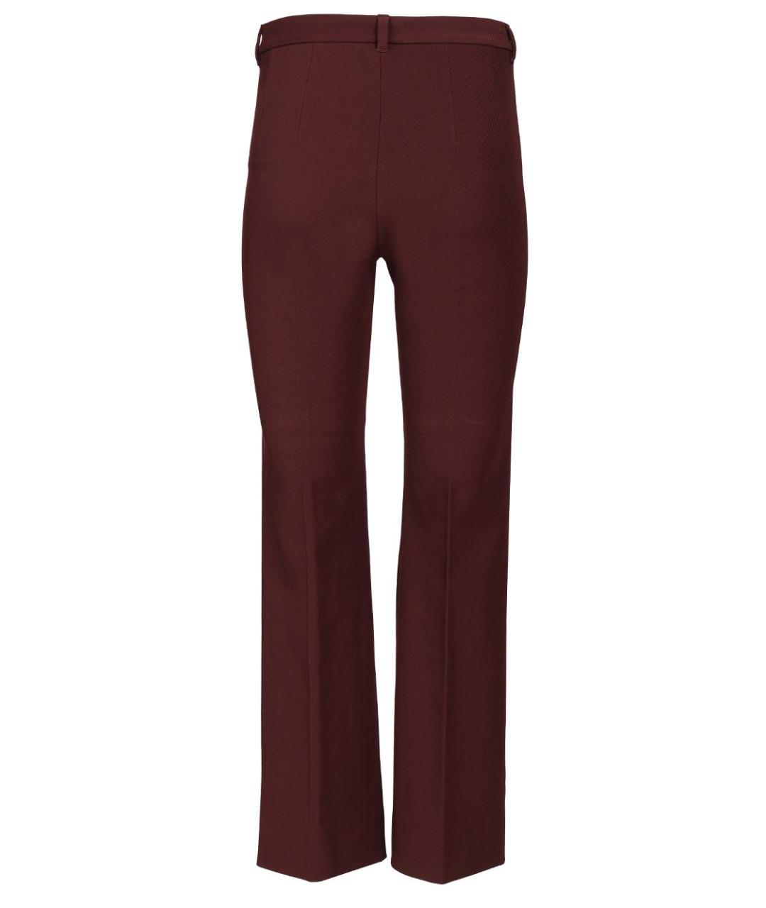 'S MAX MARA Бордовые хлопковые прямые брюки, фото 2