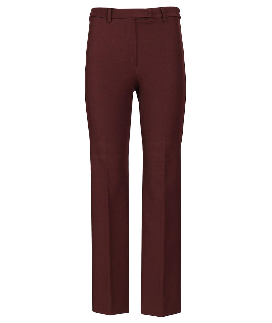 'S MAX MARA Бордовые хлопковые прямые брюки, фото 1