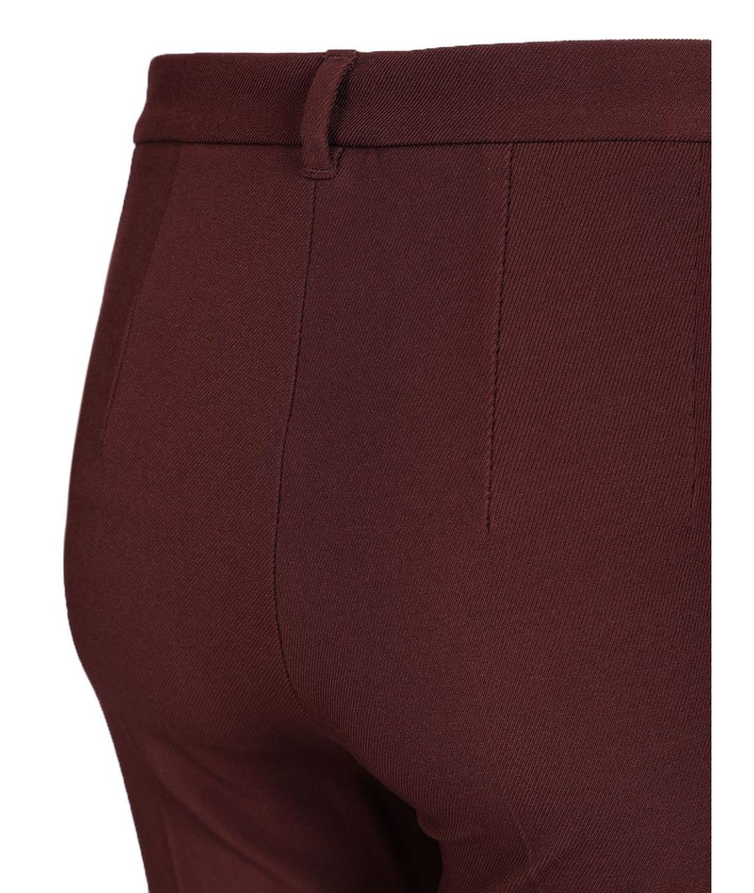 'S MAX MARA Бордовые хлопковые прямые брюки, фото 5