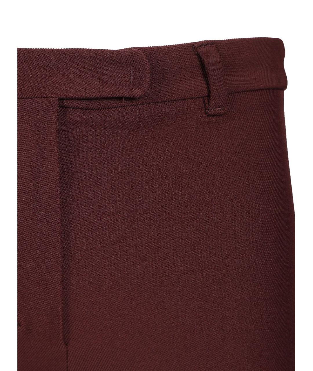 'S MAX MARA Бордовые хлопковые прямые брюки, фото 4