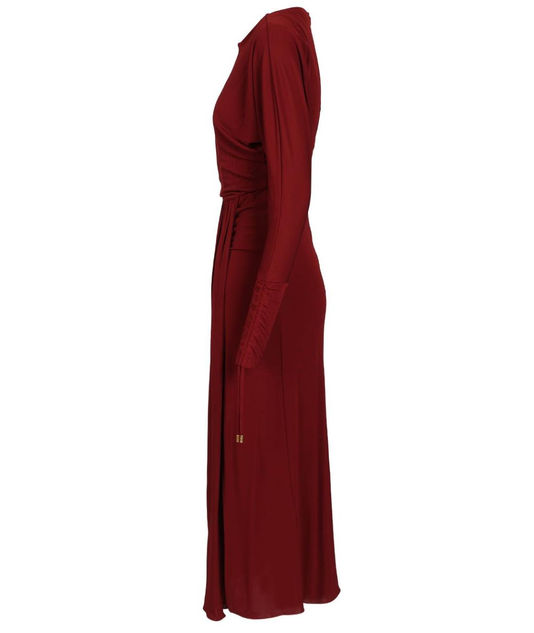 MAX MARA STUDIO Бордовое вискозное коктейльное платье, фото 3