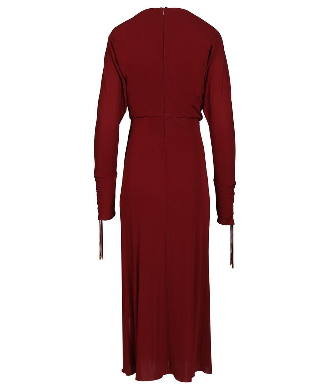MAX MARA STUDIO Бордовое вискозное коктейльное платье, фото 2