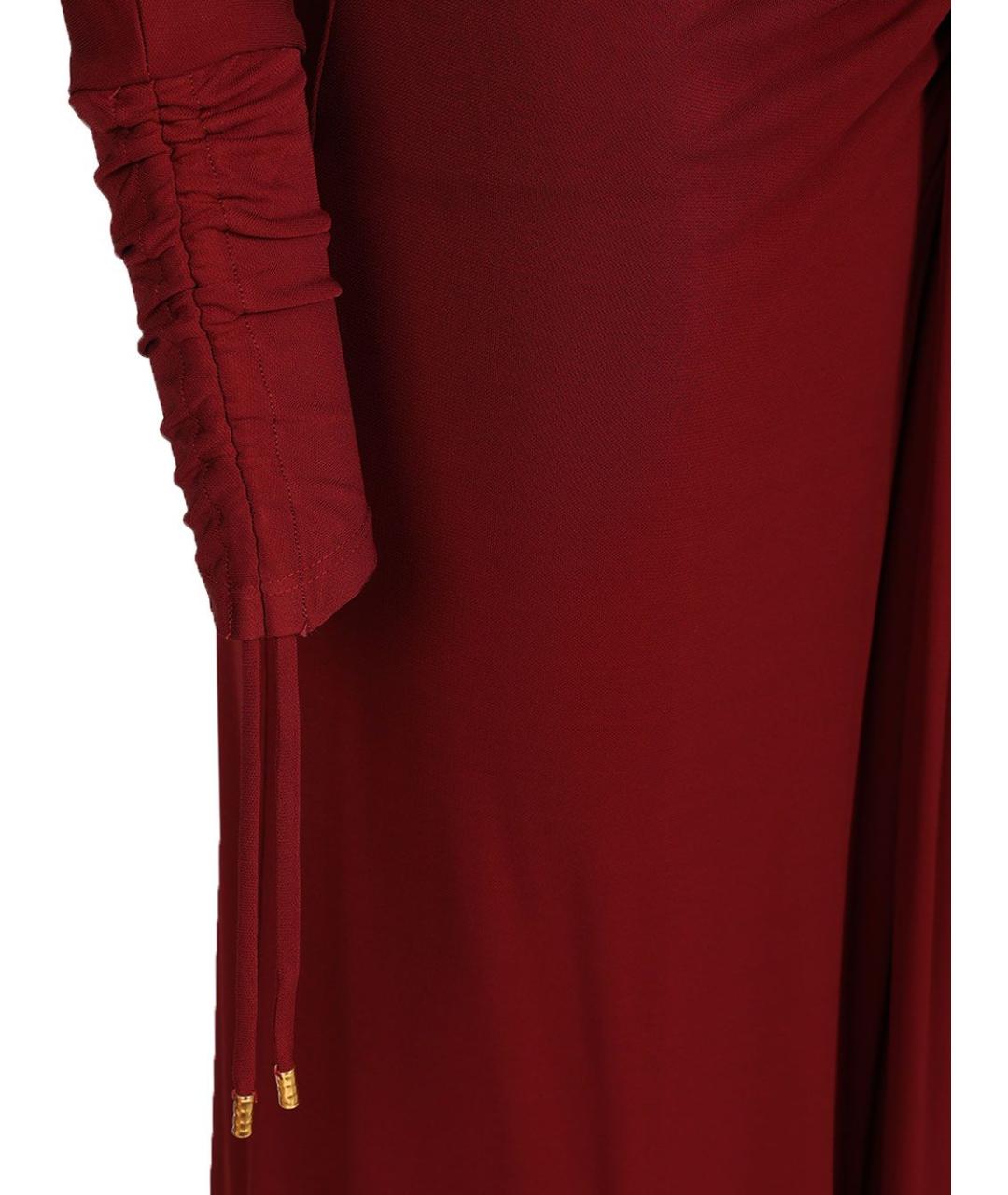 MAX MARA STUDIO Бордовое вискозное коктейльное платье, фото 6