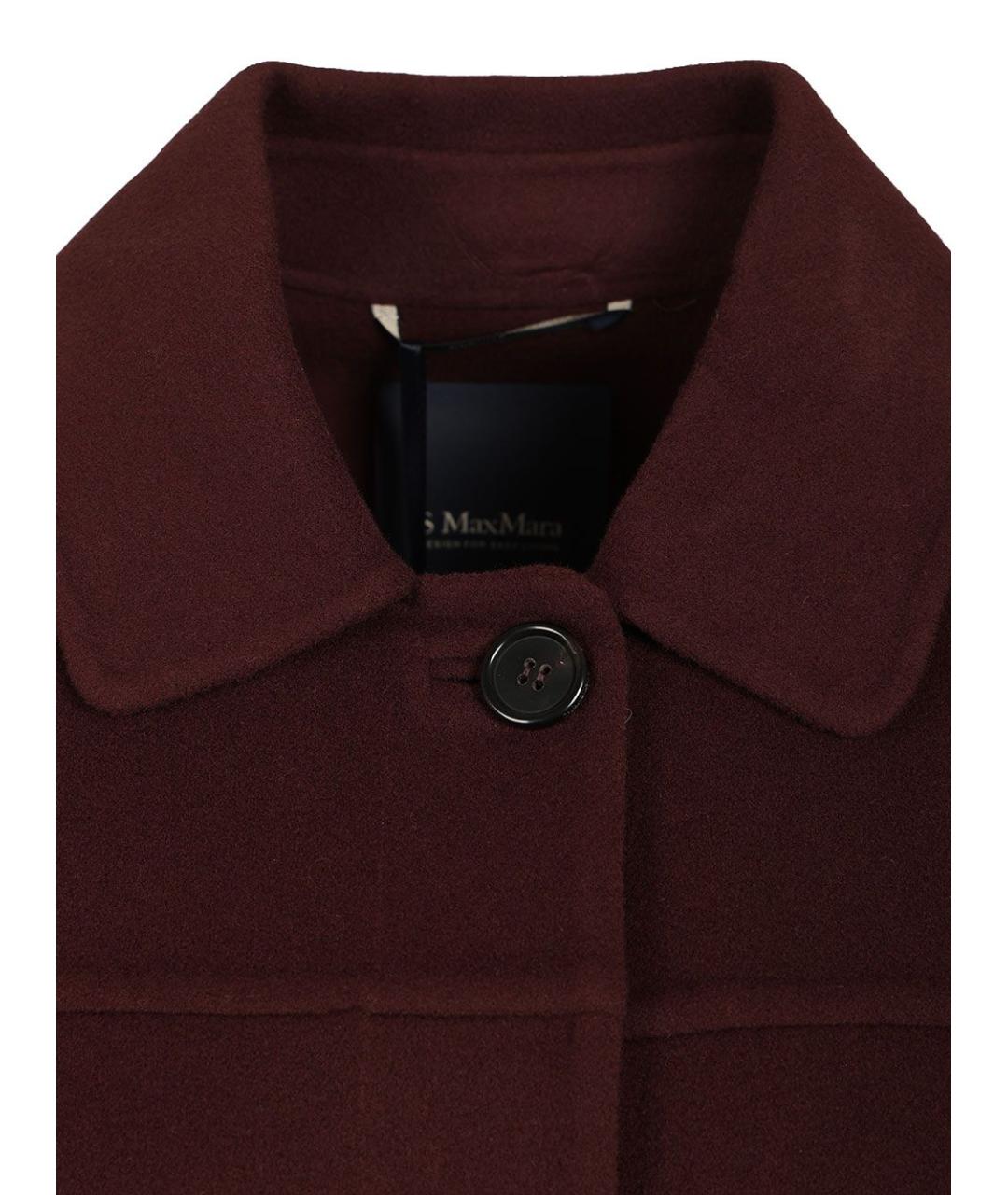 'S MAX MARA Бордовое шерстяное пальто, фото 4