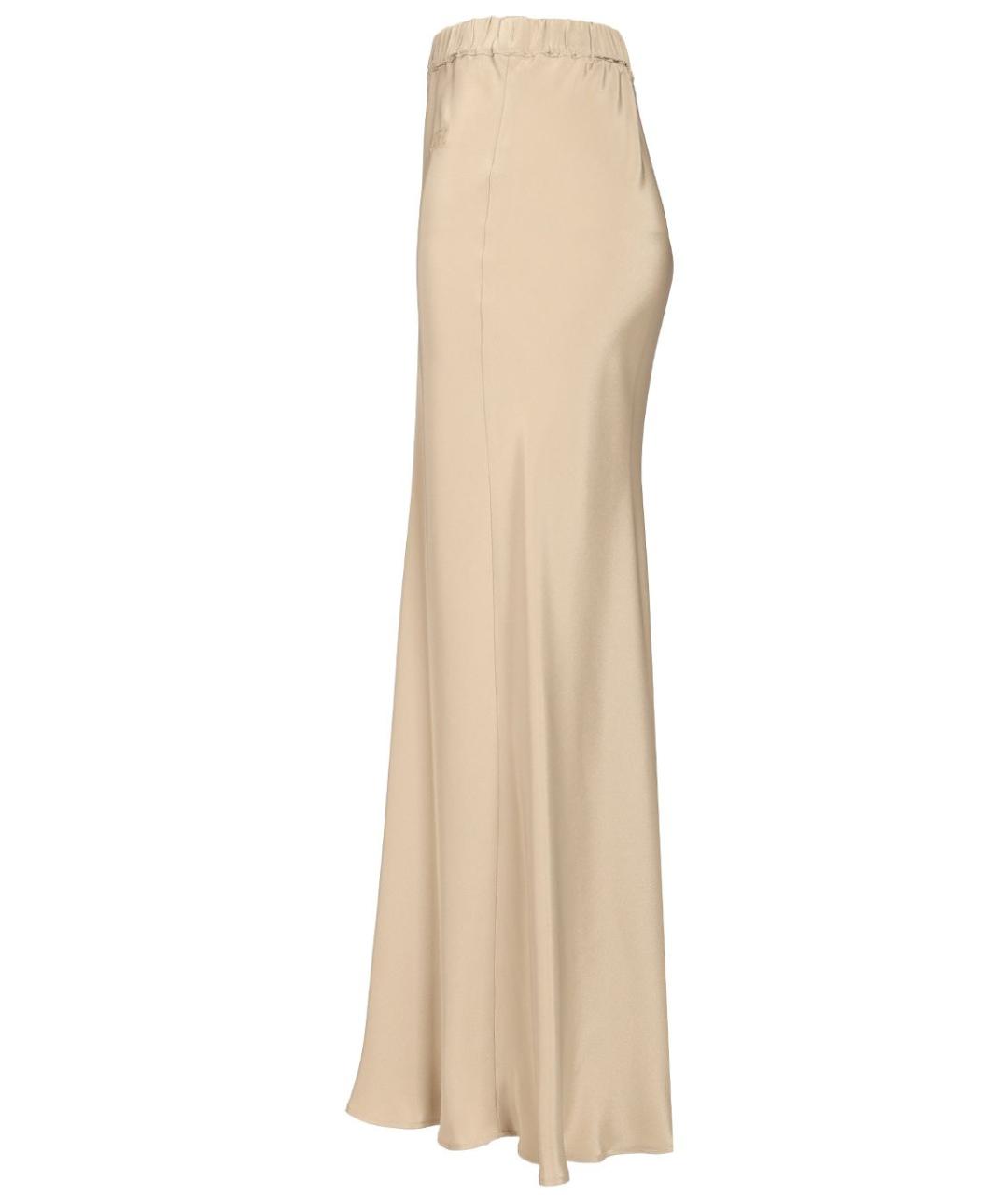 MAX MARA Бежевая шелковая юбка макси, фото 3