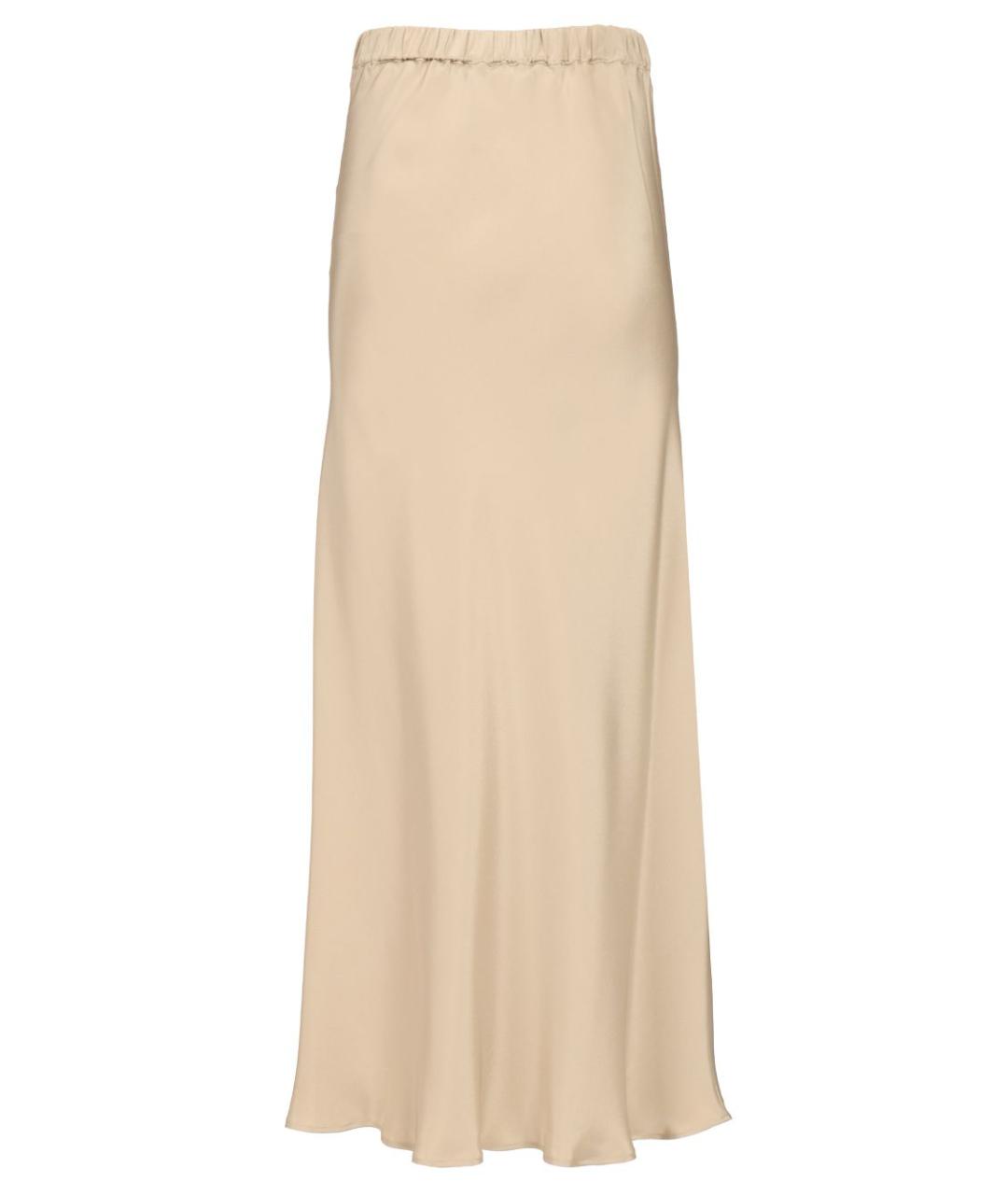 MAX MARA Бежевая шелковая юбка макси, фото 2