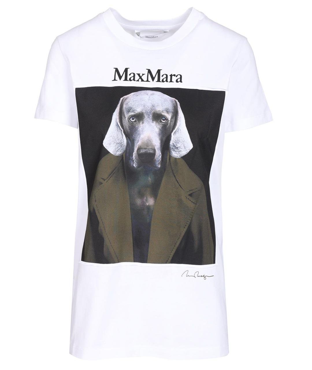 MAX MARA Белая хлопковая футболка, фото 1