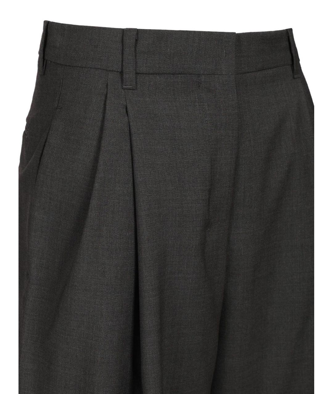 'S MAX MARA Серые шерстяные прямые брюки, фото 4