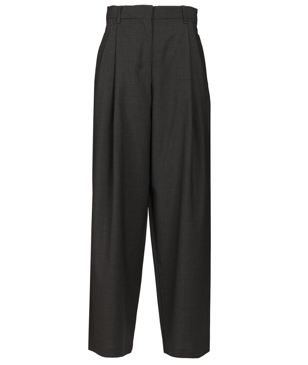'S MAX MARA Серые шерстяные прямые брюки, фото 1
