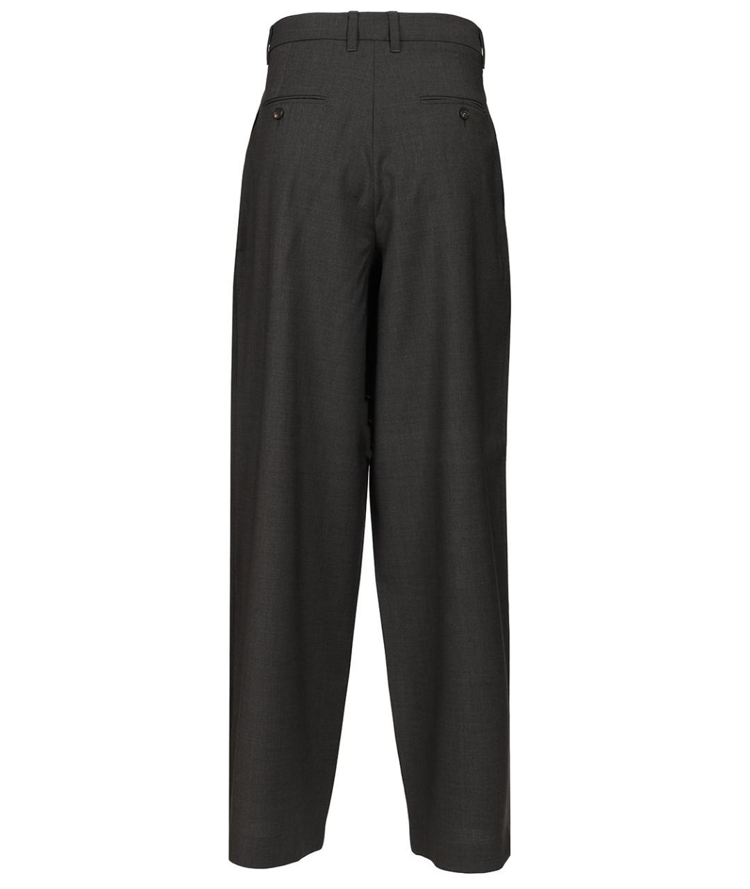 'S MAX MARA Серые шерстяные прямые брюки, фото 2