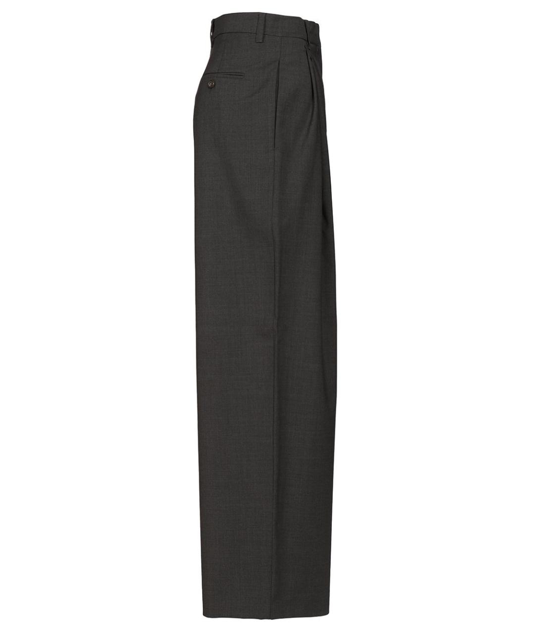 'S MAX MARA Серые шерстяные прямые брюки, фото 3