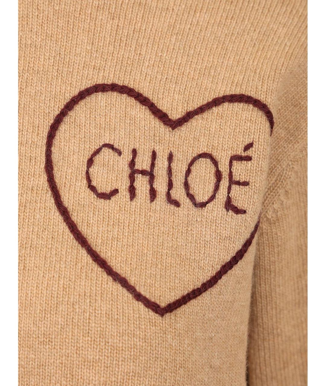 CHLOE Коричневый шерстяной кардиган, фото 3