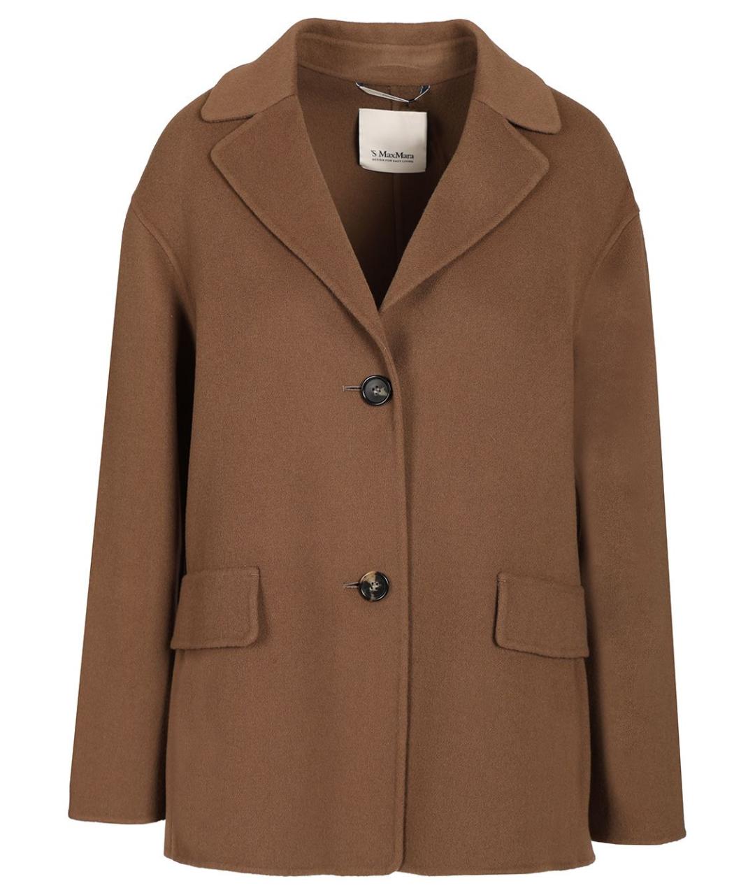 'S MAX MARA Коричневая шерстяная куртка, фото 1