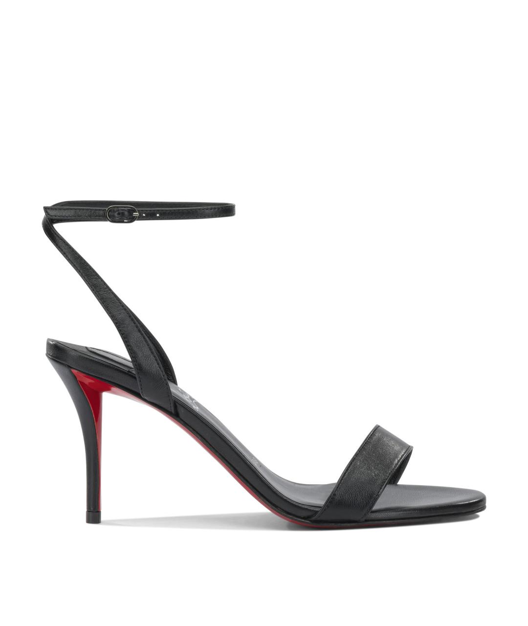 CHRISTIAN LOUBOUTIN Черные кожаные босоножки, фото 1