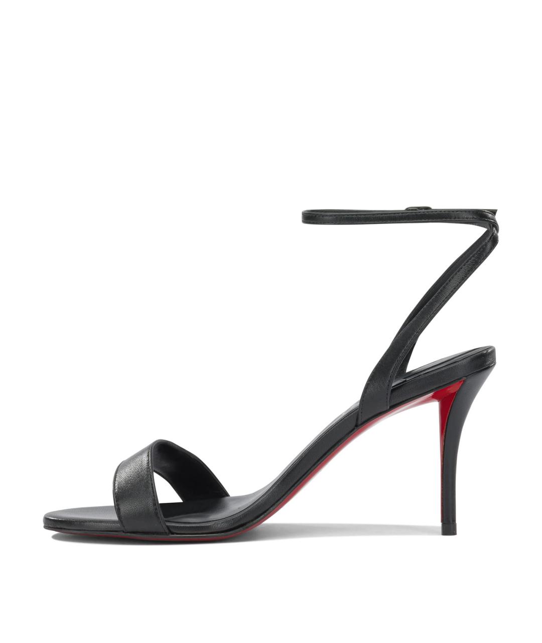 CHRISTIAN LOUBOUTIN Черные кожаные босоножки, фото 3