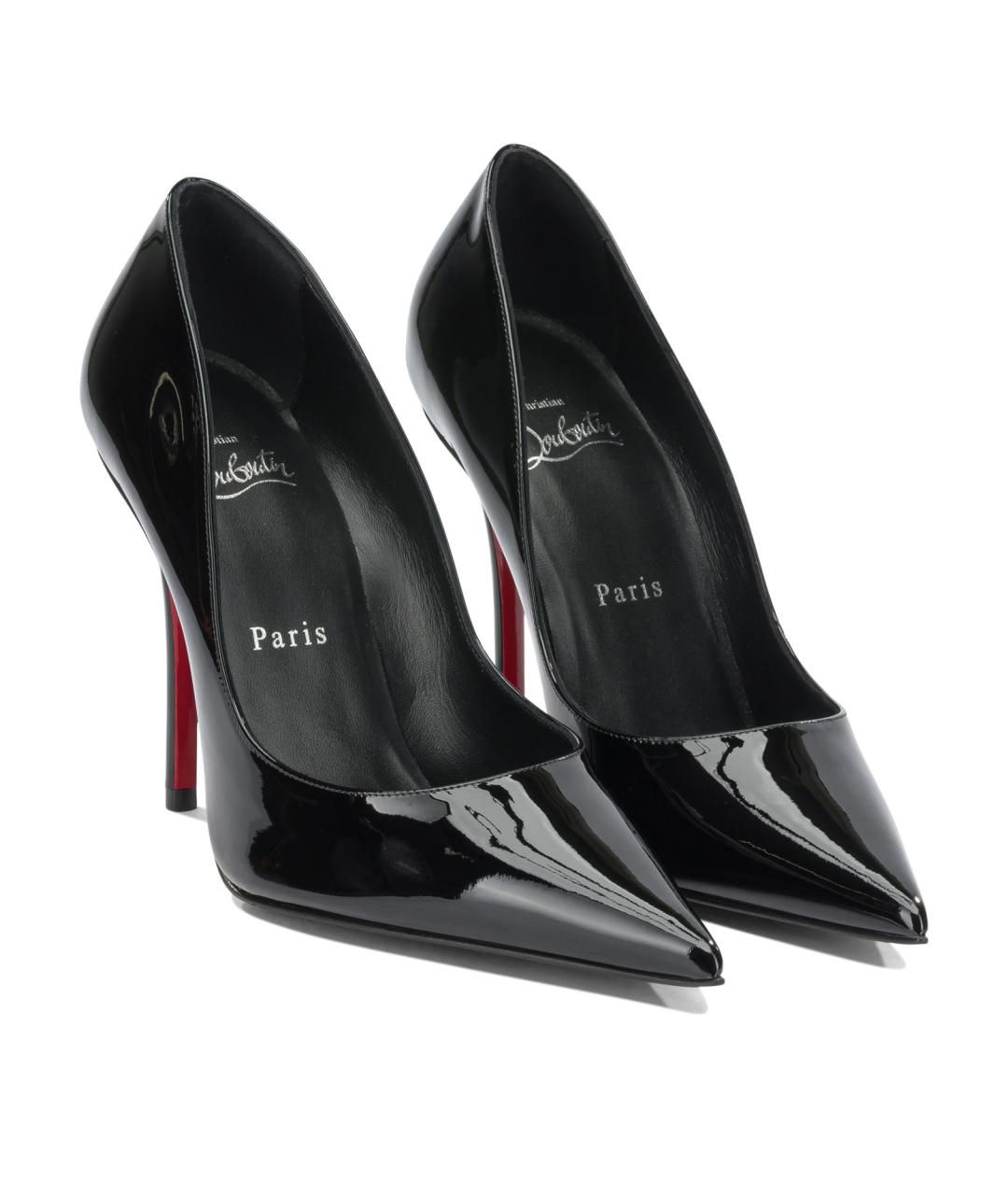 CHRISTIAN LOUBOUTIN Черные кожаные туфли, фото 2