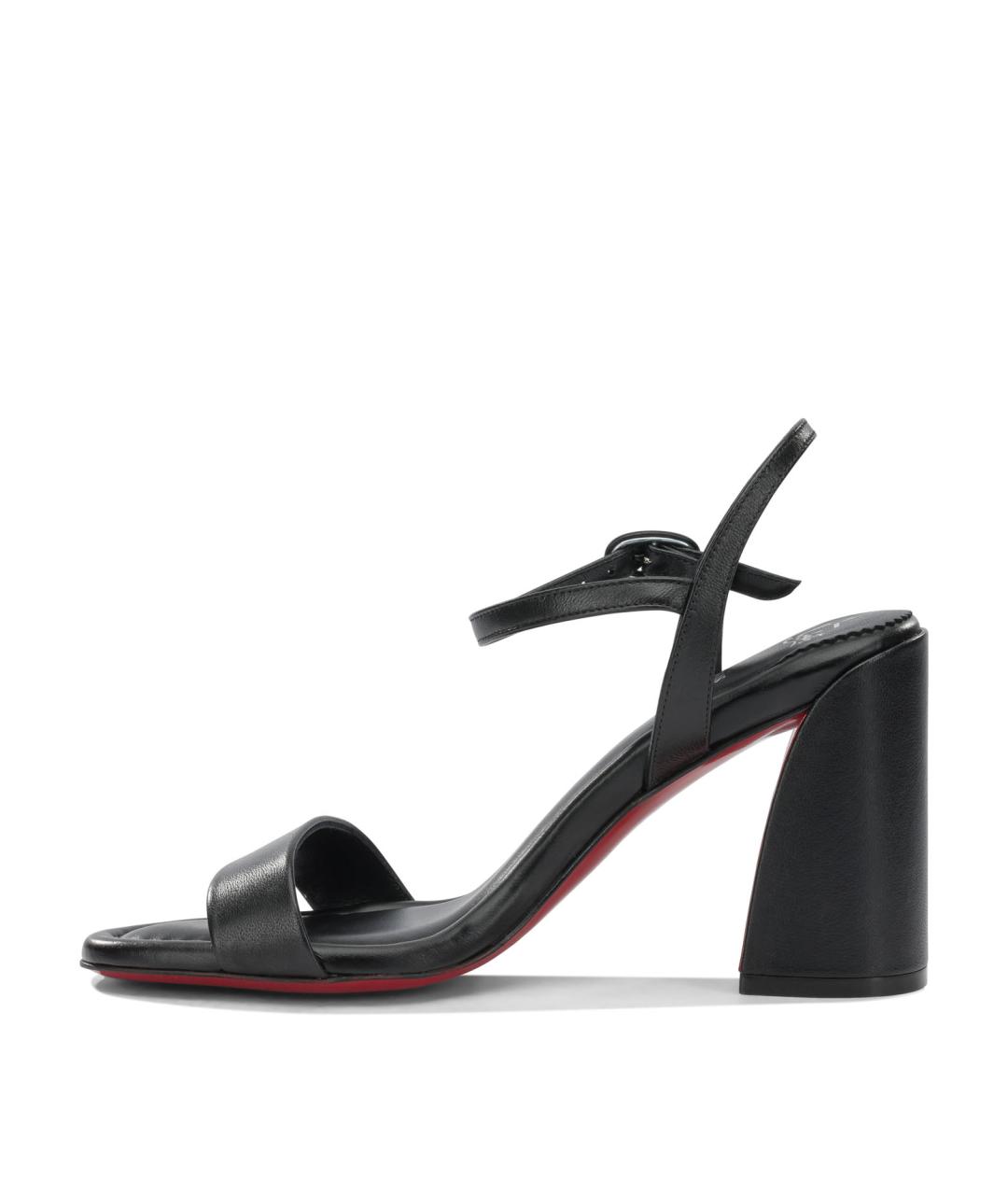 CHRISTIAN LOUBOUTIN Черные кожаные босоножки, фото 3