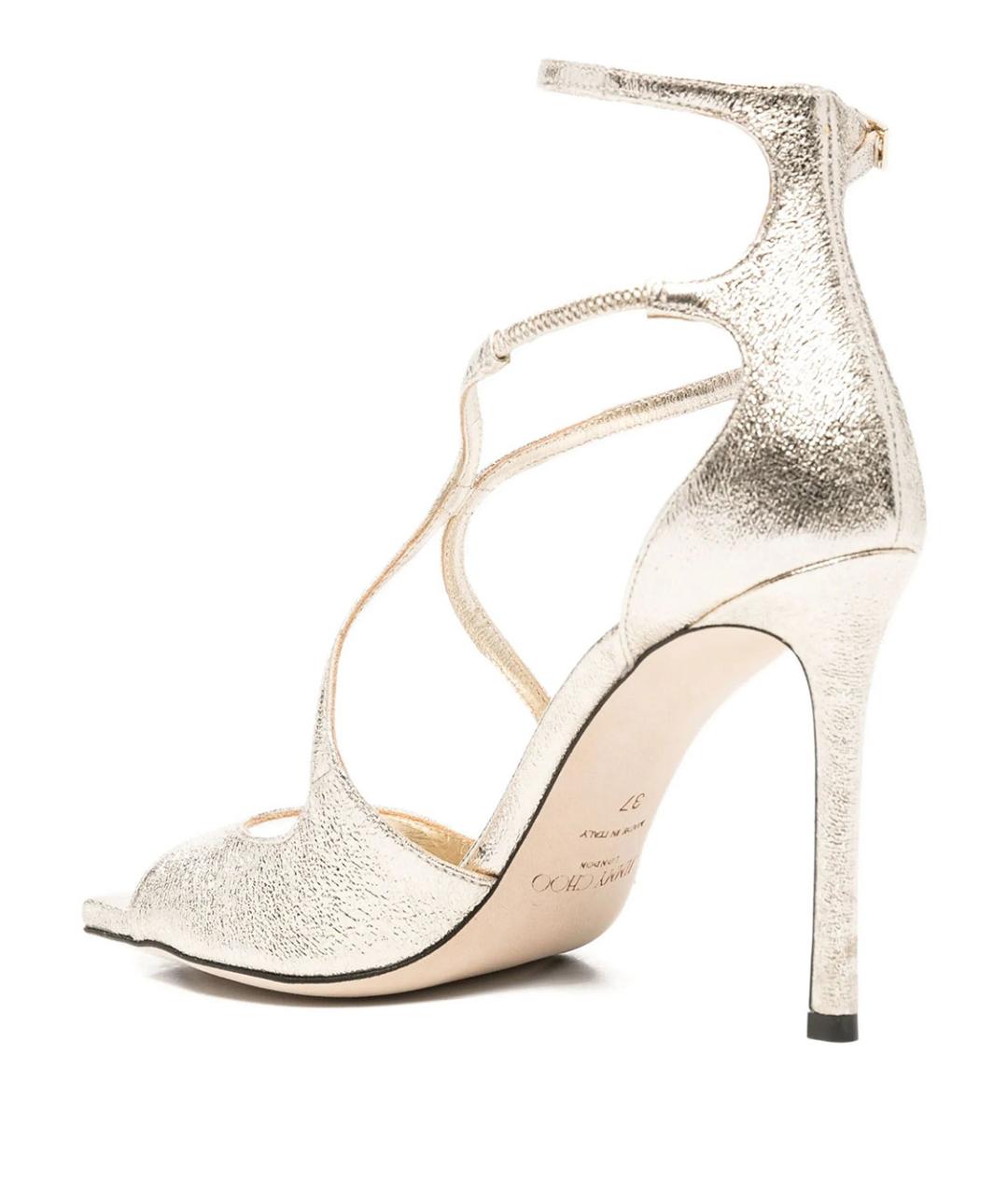 JIMMY CHOO Золотые босоножки, фото 3