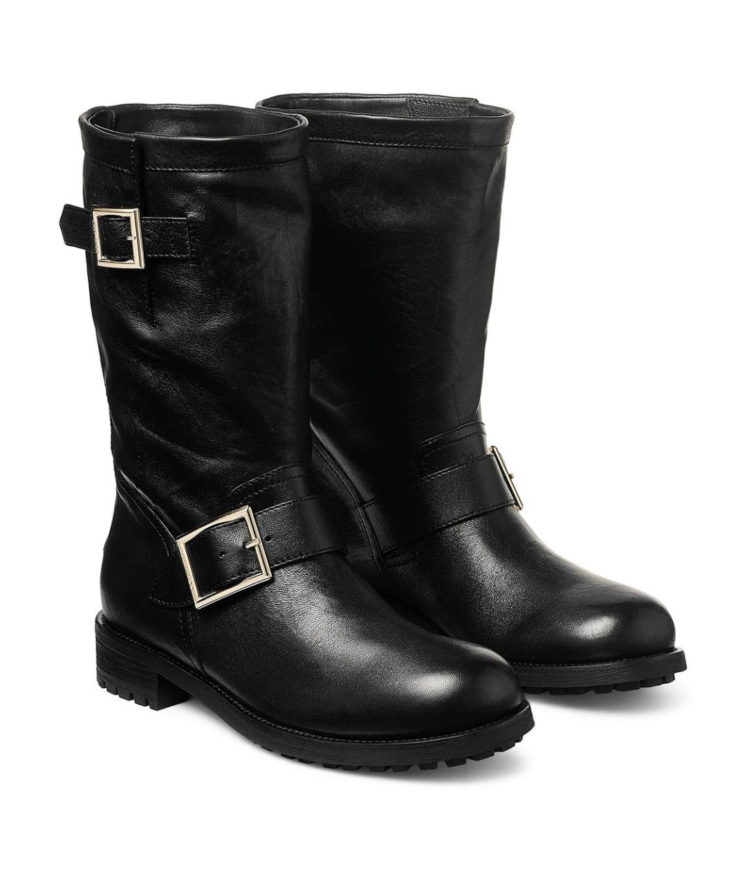JIMMY CHOO Черные кожаные сапоги, фото 3