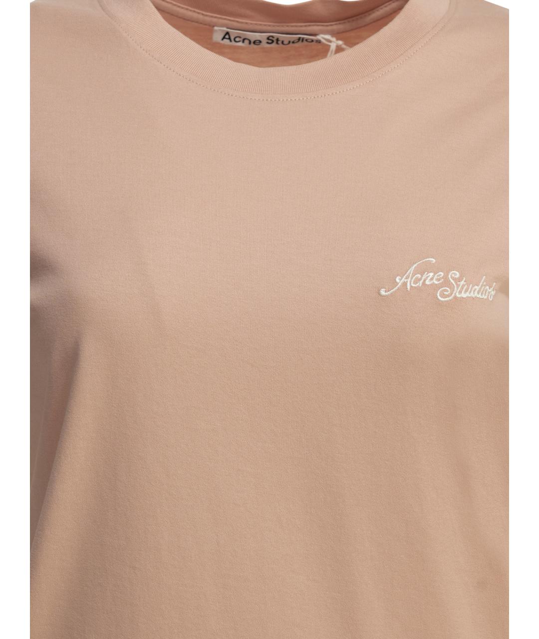 ACNE STUDIOS Розовая хлопковая футболка, фото 3