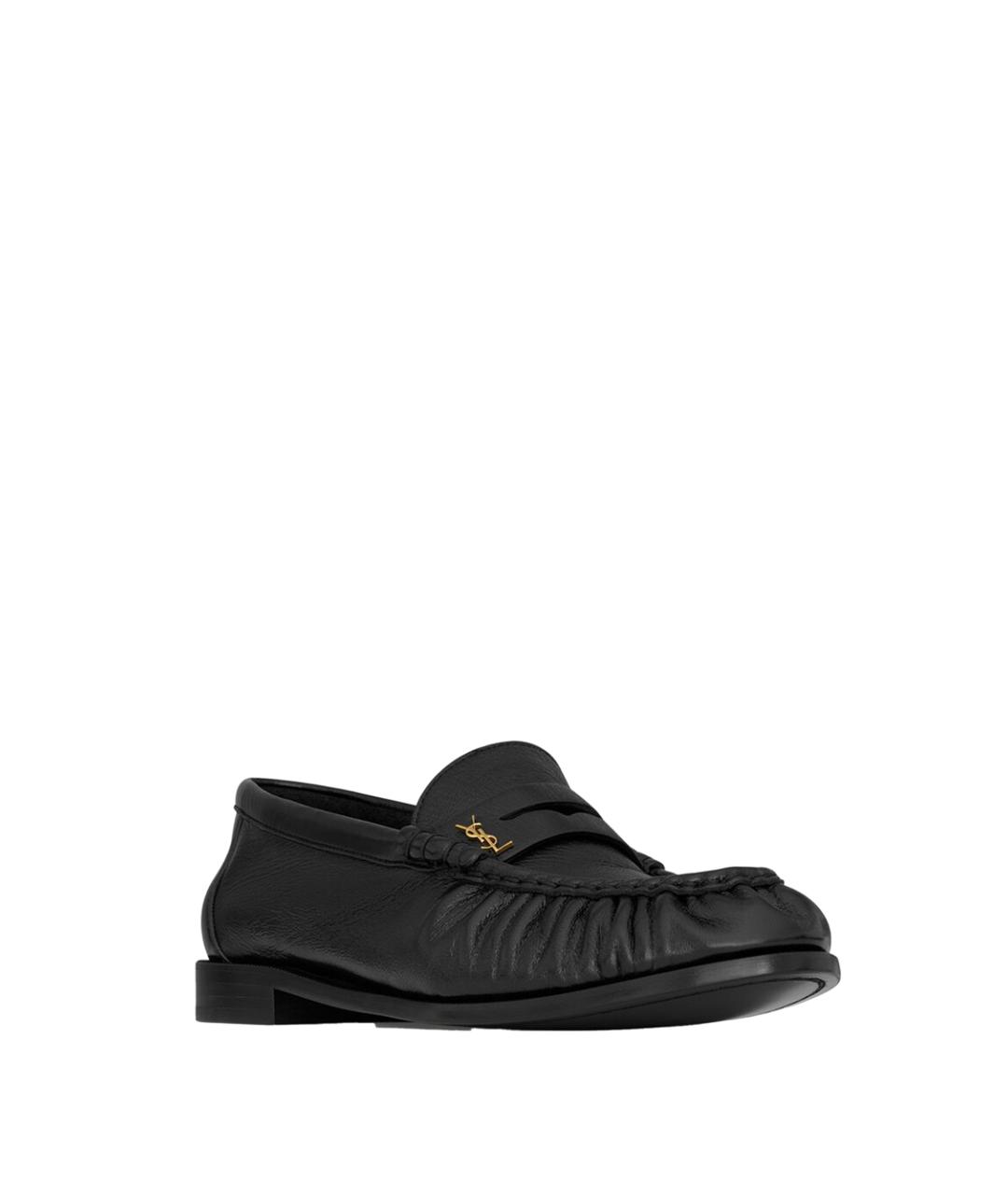 SAINT LAURENT Черные кожаные лоферы, фото 2