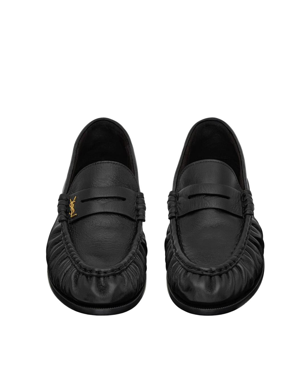 SAINT LAURENT Черные кожаные лоферы, фото 3