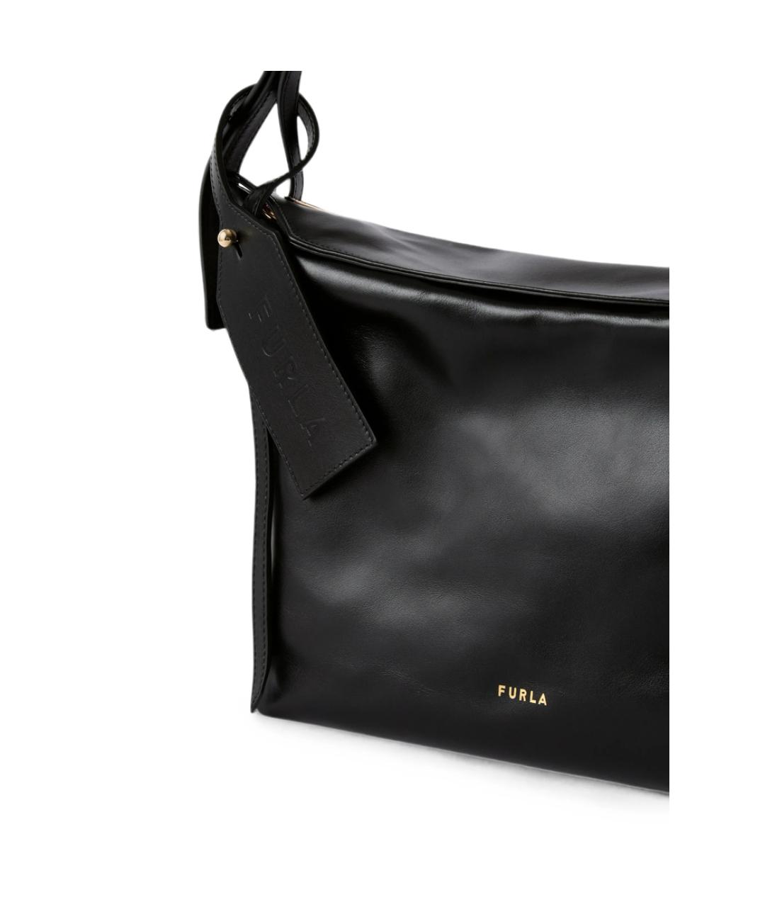 FURLA Черная кожаная сумка через плечо, фото 4